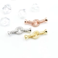 Zircon heart pearl clasp connectors in gold, silver, and rose gold for DIY jewelry - Oval Buckle / Silver