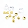 Detailed view of 18k gold plated hollow flower bead caps for DIY jewelry making - 8-Petal Anti-Slip Engraved Pattern (Style 8)