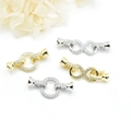 DIY jewelry connectors with cubic zirconia inlay in gold and silver infinity disc designs - Infinity (20x10mm) / Gold