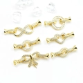 DIY gold-plated zircon connectors including heart and infinity shapes on a clean background - Oval 30*10mm / Gold