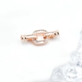 Chiusura per collana in rame placcato oro 18 carati con pietre di zircone cubico - Oro rosa