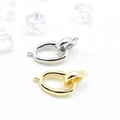 Minimalist oval interlocking jewelry clasps in gold and silver finish for DIY jewelry - Small Size (22x12) / Gold