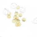 Group of golden 18k plated hollow flower bead caps for DIY jewelry making and bracelets - 8-Petal Hollow Flower Design (Style 9)