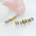 Colorful zircon spacer beads for DIY jewelry making in gold and silver plating - White Gold 6mm / Orange