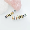 Colorful zircon wheel spacer beads for DIY jewelry making in gold and silver plating - White Gold 6mm / Purple