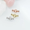 Three-color pave zircon jewelry clasps in rose gold, gold, and silver finishes - Full Zircon Round Disk / 8mm / Silver