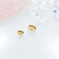 Golden wheel spacer beads with orange zircon inlay for DIY jewelry bracelet crafting - Gold 6mm / Orange