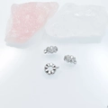 Zilveren bloembedels met zirkonia voor het maken van handgemaakte armbanden - 8mm / Witgoud
