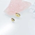 Golden DIY wheel spacer bead with inlaid lavender zircons for jewelry making - Gold 6mm / Purple