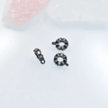 Driedelige zwart vergulde sieradenset met gezette zirkonia voor DIY armbanden - 8mm / Gunmetal