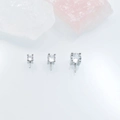 Three sizes of silver plated zircon pendant bases for DIY jewelry making and crafts - Small Model (3.2mm) / White Gold