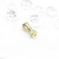 Golden bow jewelry clasp with cubic zirconia pave and screw thread mechanism - Gold