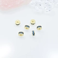 Golden plated wheel spacers with dark blue zircon stones for DIY bracelet making - Aquamarine