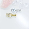 Detail of flower-shaped gold and silver zircon clasps for jewelry making - Five-Petal White Zirconia Flower / White Gold