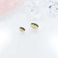 Gold plated bead spacer with dark blue cubic zirconia inlay for DIY jewelry design - Gold 6mm / Sapphire Blue