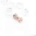 Sparkling rose gold bow bead with cubic zirconia for DIY jewelry necklaces and bracelets - White Zirconia / Rose Gold