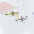 Sparkling S925 sterling silver four-leaf clover jewelry clasps in gold and silver finish - Four-Leaf Clover / White Gold