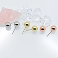 Spherical ball stud earrings set in gold, silver, and rose gold with mirror polish - 3mm / Rose Gold