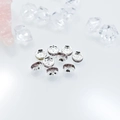 Cuentas espaciadoras rondelle plateadas de 7mm con diamantes de imitación púrpuras DIY - Plateado 7mm / Púrpura