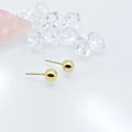 Minimalist 18k gold plated hollow ball stud earrings with a high-polished mirror finish - 3mm / Gold