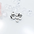 Detalle de cuentas espaciadoras de 7mm bañadas en plata con diamantes negros para joyas - Plateado 7mm / Negro