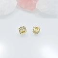 18k gold plated snowflake spacer beads with zircon stones for DIY jewelry making - Single Layer 6mm / Gold