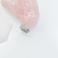 Sparkling zircon sea urchin spacer bead with silver sunburst design for DIY jewelry - 11.5 (5mm Hole) / Platinum Plated White Zirconia