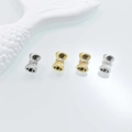 Bow-shaped zircon spacer beads in gold and silver finish for DIY jewelry making - Bowknot Style (Model 3) / 9x7x2mm / White Gold