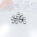 Pila de cuentas espaciadoras de plata de 6mm con borde ondulado para joyas de bricolaje - 6mm Ondulado Plateado / Negro