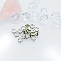 Perles intercalaires 6mm argentées avec cristaux verts pour création de bijoux DIY - 6mm Ondulé Argenté / Vert
