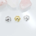 Hollow flower bead caps in 18k gold and silver plating for DIY jewelry making - White Gold 13mm / Style 1