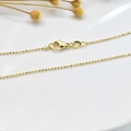 Minimalist 18K gold plated beaded chain necklace with lobster clasp for women - White Gold Plated (45CM) / Bead Chain (1.2mm)