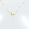 Detail of gold adjustable DIY necklace chain with lobster clasp and slider bead mechanism - O Chain / White Gold