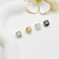 Four-color crystal spacer beads with double-row zircon inlay for DIY bracelet making - 6.5*8.5*4mm Hole / White Gold