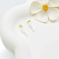 Minimalist white cornicello chili pendants with gold rings on a clean white background - 20mm / White