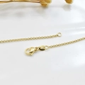 18K gold plated copper Rolo link chain necklace with secure lobster clasp for women - Thick Round O-Link Chain / 45cm