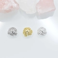DIY flower hollow spacer beads in gold and silver finish for jewelry making - White Gold 13mm / Style 3