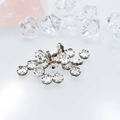 Perle d'espacement 6mm plaquée argent avec strass et bord ondulé pour bijoux DIY - 6mm Ondulé Argenté / Couleur caramel