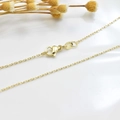 585 gold-plated cable chain necklace with lobster clasp and cross link texture - Faceted O-Link Chain / 45cm