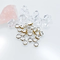Cuentas espaciadoras de rondelle onduladas 6 mm plateadas con cristales ámbar - 6mm Ondulado Plateado / Champaña