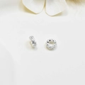 Versilberte Wellenrand-Abstandshalter mit Zirkonia-Pavé für DIY-Schmuckherstellung - 8mm / Silber