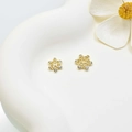 Golden hexagram star jewelry spacer with hollow design and inlaid sparkling zircons - 8mm / Gold