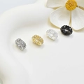 Hollow micro-pave spacers in silver, gold, and black with sparkling crystal rhinestones - Hollow Style / 10mm / White Gold