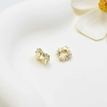 Golden circular crystal spacer beads with clear zircon inlay for DIY jewelry making - Style One Oval / 8mm / White Gold