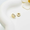 Golden wheel spacer beads with sparkling zircon stones for DIY jewelry making and bracelets - Style Two Marquise / 8mm / White Gold