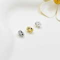 Three-piece zircon flower wreath beads with silver and gold finish for DIY jewelry - Style 1 (8mm) / White Gold