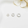 Three sizes of silver crystal paved spacer beads for DIY jewelry bracelet making - 7mm / Silver