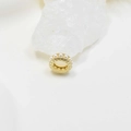 Perle givrée dorée avec perles blanches pour la création de bijoux DIY - 11mm (Trou de 6.5mm) / Or