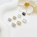 Sparkling crystal rondelle spacer beads in silver, gold, and black for DIY jewelry making - Horse Eye Style (10mm) / White Gold
