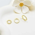 Gold circular jewelry spacers with pavé zircon settings on white decorative tray - 10mm (Inner 6mm) / Gold